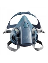 3M 7502 в сборе Полумаска силиконовая в сборе (маска+ 2 угольных фильтра+ 2 предфильтра + 2 держателя для фильтров)