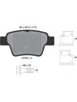 Textar 2415001 Колодки дисковые задние