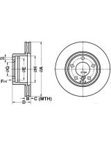 ATE 24.0122-0159.1 Тормозной диск передний