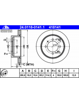 ATE 24.0118-0141.1 Тормозной диск задний