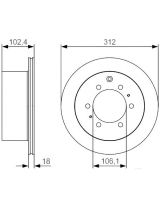 BOSCH 0 986 479 R57 Тормозной диск задний