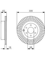 BOSCH 0 986 479 533 Тормозной диск задний