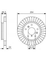 BOSCH 0 986 479 U26 Тормозной диск передний