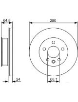 BOSCH 0 986 479 S80 Тормозной диск передний