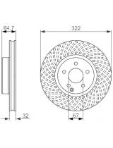 BOSCH 0 986 479 652 Тормозной диск передний