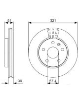 BOSCH 0 986 479 544 Тормозной диск передний