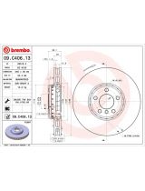 BREMBO 09.C406.13 Тормозной диск передний (правый)