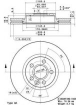 BREMBO 09.A427.11 Тормозной диск передний