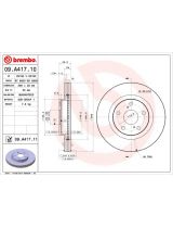 BREMBO 09.A417.11 Тормозной диск передний с покрытием