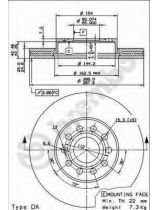 BREMBO 09.9145.11 Тормозной диск передний с покрытием