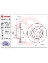 BREMBO 09.9793.11 Тормозной диск задний с покрытием