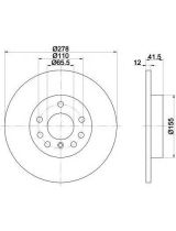 Textar 92118503 Тормозной диск задний