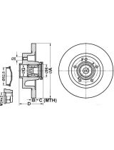ATE 24.0111-0101.2 Тормозной диск задний с подшипником и кольцом ABS