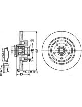 ATE 24.0111-0173.2 Тормозной диск задний с подшипником ис кольцом под датчик ABS