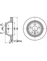 ATE 24.0122-0215.1 Тормозной диск задний