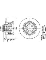 ATE 24.0108-0118.2 Тормозной диск задний с подшипником ис кольцом под датчик ABS