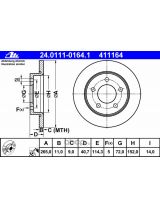 ATE 24.0111-0164.1 Тормозной диск задний
