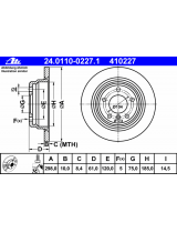 ATE 24.0110-0227.1 Тормозной диск задний