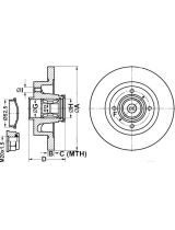 ATE 24.0108-0114.2 Тормозной диск задний с подшипником и датчиком ABS