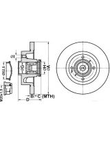 ATE 24.0110-0325.2 Тормозной диск задний с подшипником и датчиком ABS
