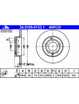 ATE 24.0109-0133.1 Тормозной диск задний