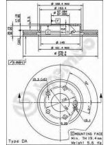 BREMBO 09.8680.11 Тормозной диск передний