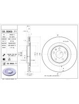 BREMBO 09.B969.11 Тормозной диск задний