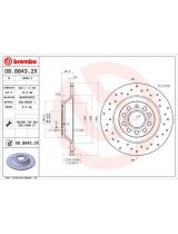 BREMBO 08.8843.2X Тормозной диск задний