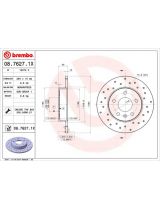 BREMBO 08.7627.1X Тормозной диск задний