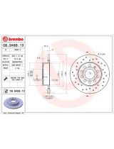 BREMBO 08.9488.1X Тормозной диск задний