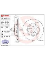 BREMBO 09.D096.13 Тормозной диск задний