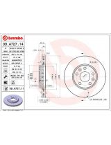 BREMBO 09.A727.11 Тормозной диск