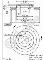 BREMBO 09.7043.10 Тормозной диск передний