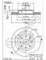 BREMBO 09.5870.14 Тормозной диск передний с винтами