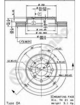 BREMBO 09.6753.10 Тормозной диск передний с винтами