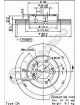 BREMBO 09.6752.20 Тормозной диск передний с винтами