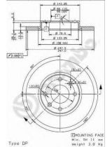 BREMBO 08.9606.14 Тормозной диск передний с винтами