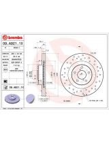 BREMBO 09.A921.1X Тормозной диск передний