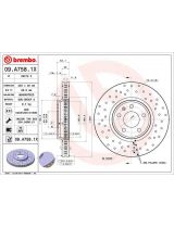 BREMBO 09.A758.1X Тормозной диск передний