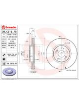 BREMBO 09.C313.11 Тормозной диск передний