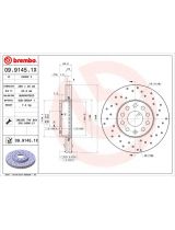BREMBO 09.9145.1X Тормозной диск передний