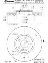 BREMBO 09.B498.10 Тормозной диск