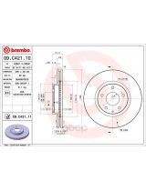 BREMBO 09.C421.11 Тормозной диск с покрытием