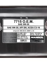 Моторное масло MANNOL MN7715-DR 7715 LONGLIFE 504/507 5W-30 SN/CF ESTER 208л