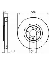 BOSCH 0 986 479 027 Тормозной диск передний