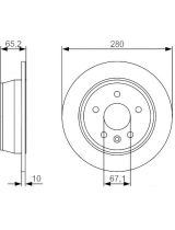 BOSCH 0 986 479 S02 Тормозной диск задний