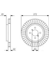 BOSCH 0 986 479 V08 Тормозной диск передний