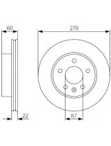BOSCH 0 986 479 R95 Тормозной диск передний