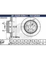 GALFER B1-G220-0204-1 Тормозной диск