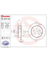 BREMBO 08.A273.21 Тормозной диск с покрытием